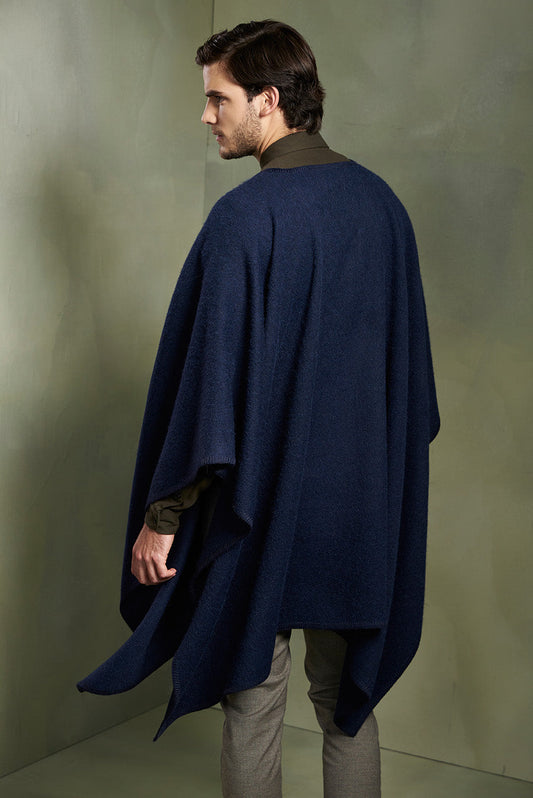 Poncho Chalán Capa Alpaca Color Azul