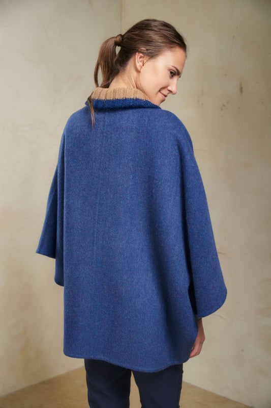 Poncho Capa Baby Alpaca &amp; Lana Color Astral &amp; Camel