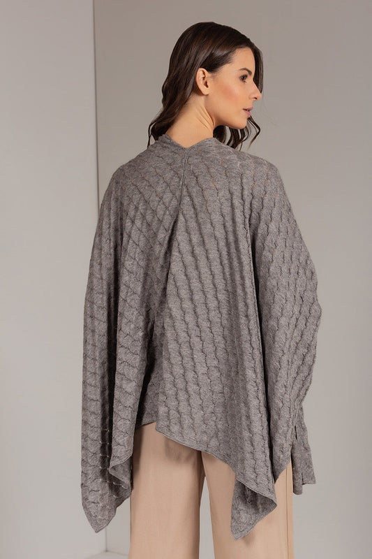 Poncho Uascaran Algodón Orgánico Color Paloma