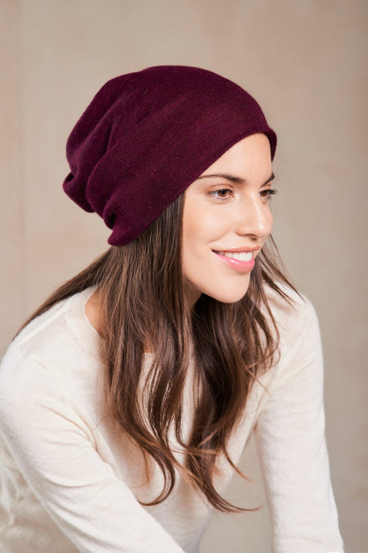 Gorro Ojal Baby Alpaca Color Burdeos