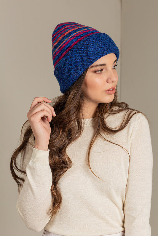 Gorro Solfa Baby Alpaca Color Piedra Azul