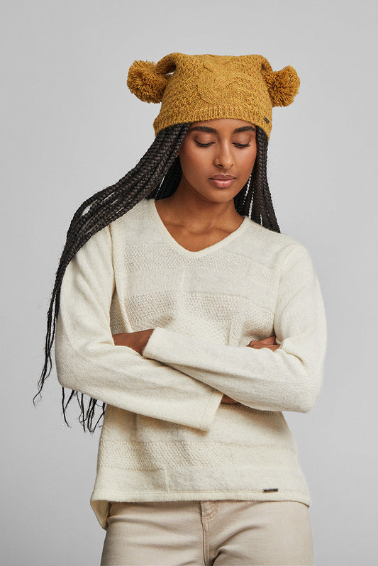 Stock 14 Gorro Bebe Alpaca Color Amarillo