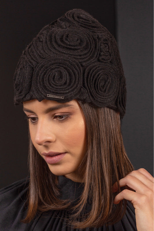 Gorro Begonia Alpaca Color Negro Negro