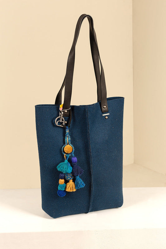 Bolso de mano de alpaca y lana color tormenta