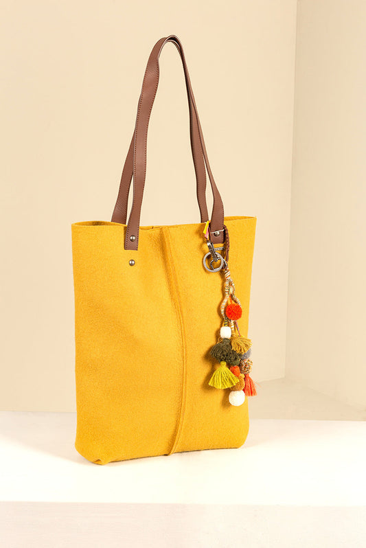 Bolso Pasas Color Alpaca y Lana Senape