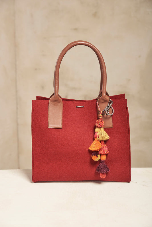 Bolso Ramona de Alpaca y Lana Color Rubi