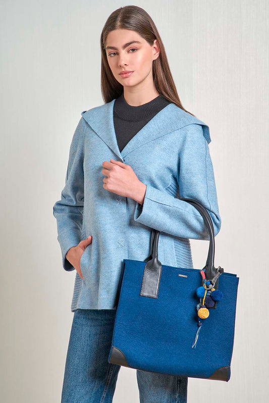 Bolso Ramona de Alpaca y Lana Color Tormenta