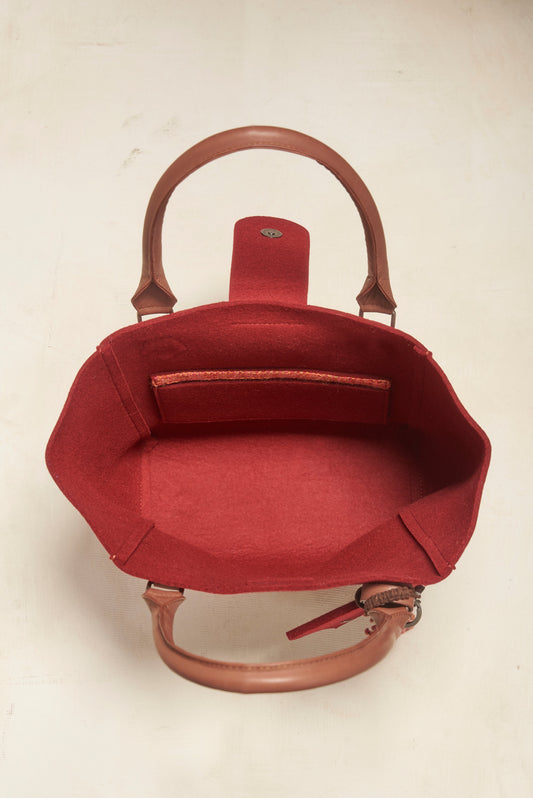 Bolso Randy de Alpaca y Lana Color Rubi