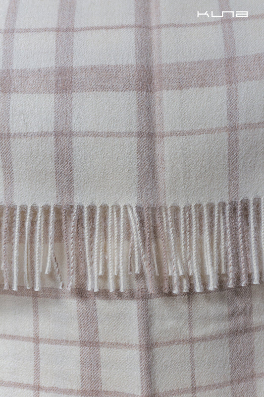 Vinicuna Manta Baby Alpaca Color Crudo y Beige