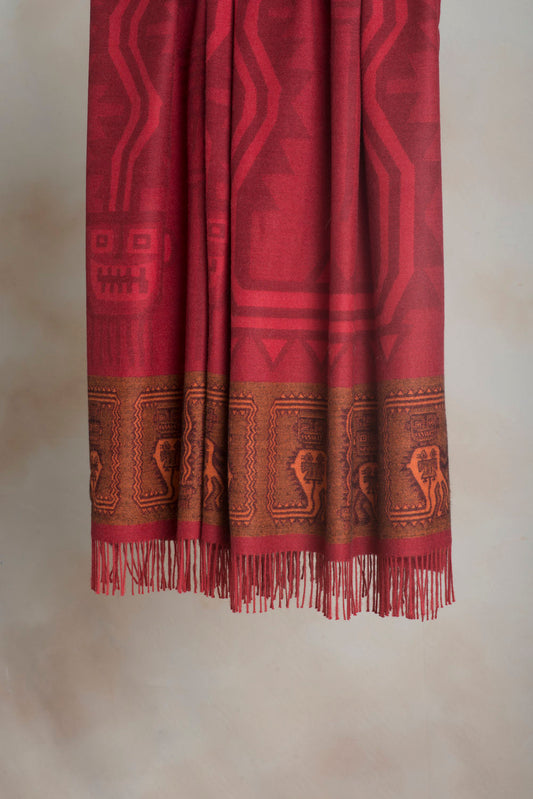 Paracas - 1 Cobija Baby Alpaca Color Rojo