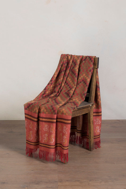 Lambayeque - 7 Manta Baby Alpaca Color Rojo