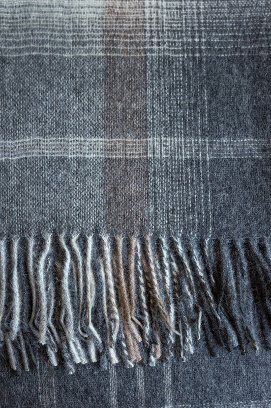 Manta Plateada Alpaca y Lana Color Gris