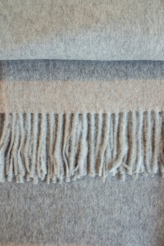 Manta Sirah de Alpaca y Lana Color Gris