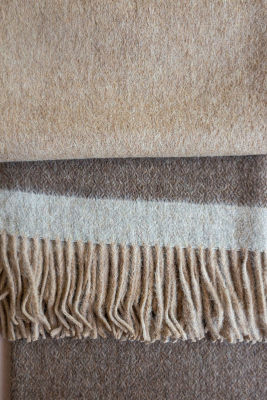 Manta Sirah de Alpaca y Lana Color Beige