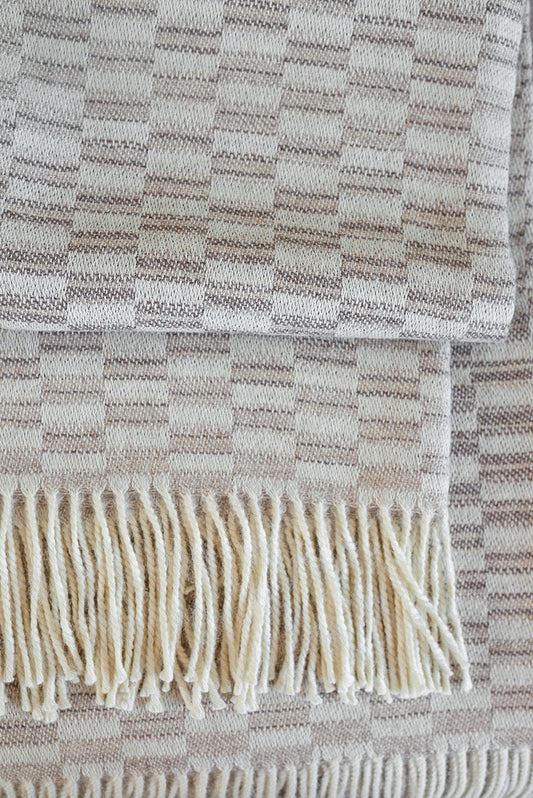Manta Utah de alpaca color beige