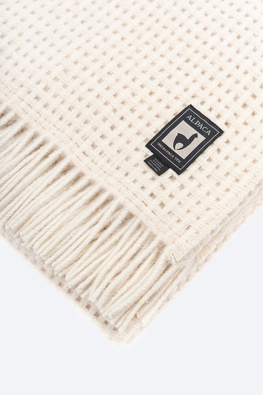 Manta Kuna 2 Manta Alpaca y Lana Color Blanco