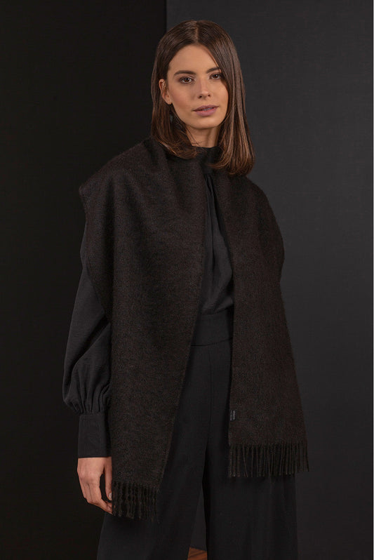 Manta Balada Alpaca Negra Superfina Eco Color Negro