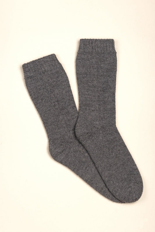 Una Calcetín Bebé Alpaca Color Gris