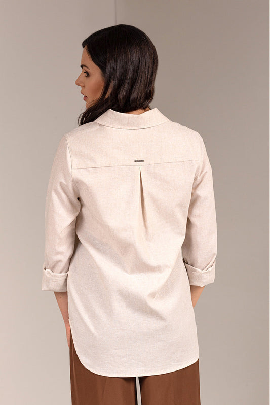 Unbeso Blusa Lino Y Algodón Color Beige