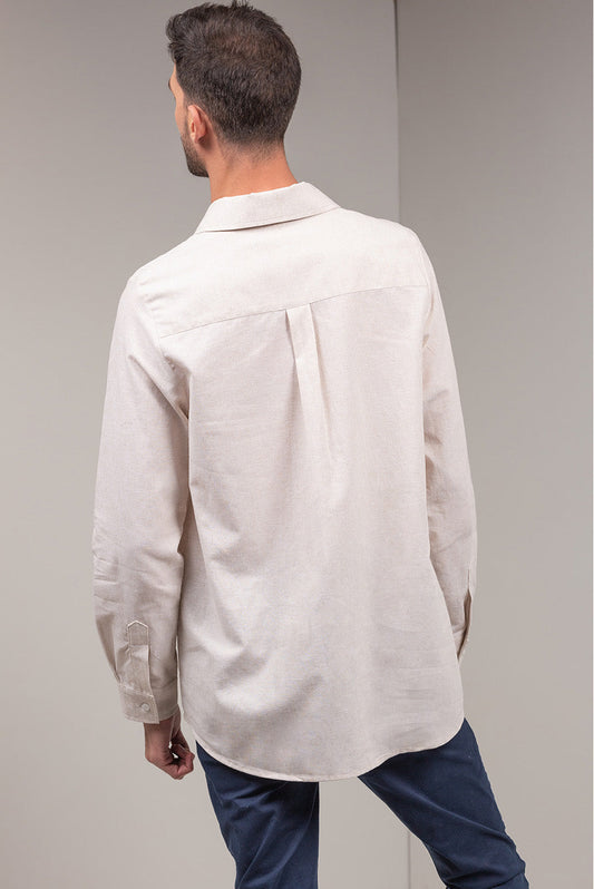 Camisa Udito Lino Color Beige