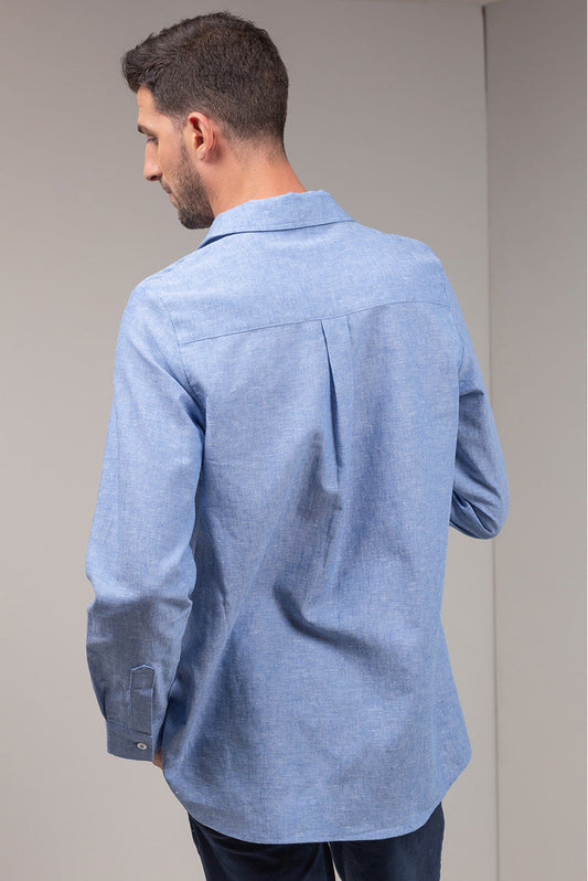 Camisa Udito Lino Color Azul