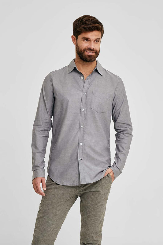 Camisa Waldo Algodón Color Gris Claro