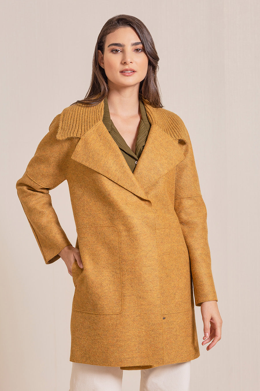 Vegas Coat Alpaca & Wool Color Curry