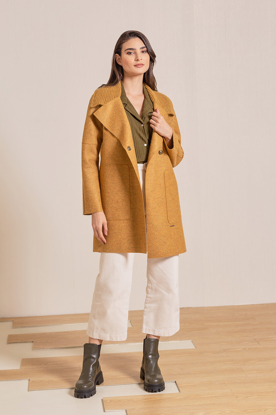 Vegas Coat Alpaca & Wool Color Curry