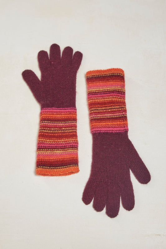 Guantes Solfa Baby Alpaca Color Burdeos