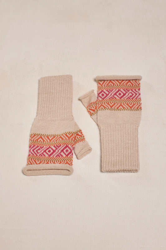 Guantes Sakari de piel de venado color alpaca bebé
