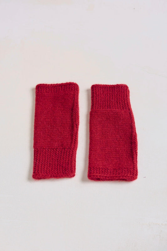 Guantes Sencillos Baby Alpaca Color Rubi