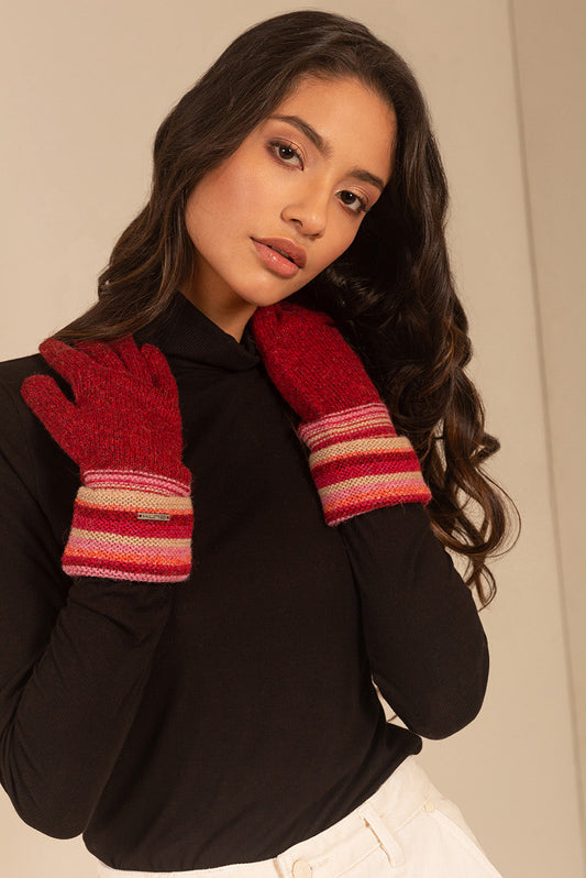 Guantes Solfa Baby Alpaca Color Redpepper